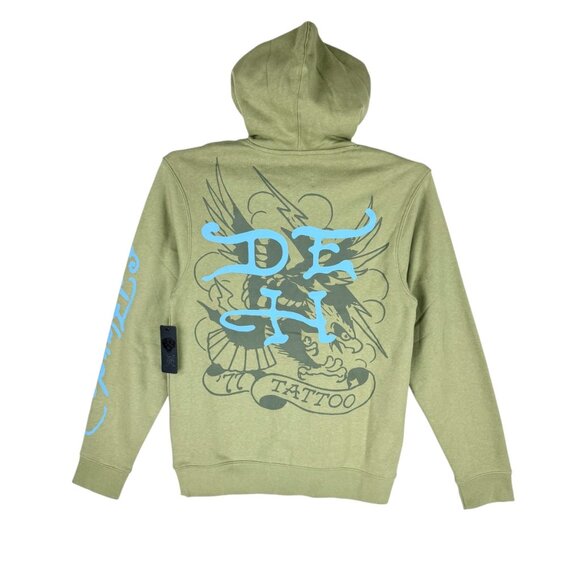 Ed Hardy Men's Olive Green Panther Tattoo Hoodie Sweatshirt Size Small NWT - Picture 12 of 12
